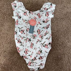 B & B white floral top